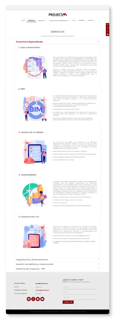 Website Elementor Project M